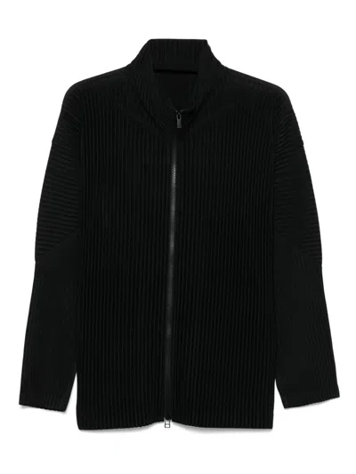 Issey Miyake Homme Plisse'  Pleated Zipped Shirt In Blue
