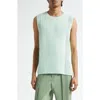 Shop Issey Miyake Homme Plissé  Rustic Knit Sweater Vest In Mint Green