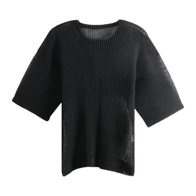 Pre-owned Issey Miyake Homme Plissé  Rustic Mesh T-shirt 'black' | Men's Size 2