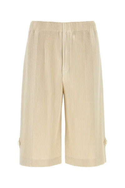Issey Miyake Beige Relaxed Bermuda Shorts In Neutral