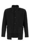 Issey Miyake Black Polyester Cardigan In Black