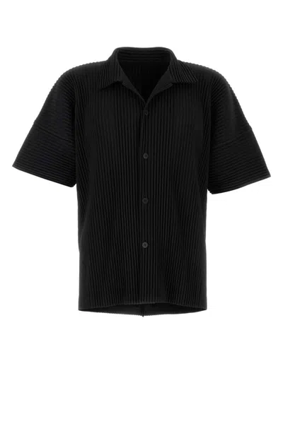 Issey Miyake Pleated Shirt In Black