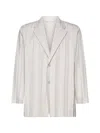 Issey Miyake Edge Ensemble Single-breasted Blazer In Shell Beige