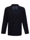 Issey Miyake Pleated Fabric Single-breasted Blazer In Black