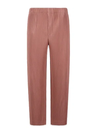 Issey Miyake Homme Plissé  Straight Leg Cropped Pants In Pink