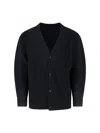 Issey Miyake Ribbed Texture V-neck Sweater With Long Sleeves In Black
