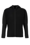 Issey Miyake Homme Plisse  Mens Monthly Colours April Pleated Zip-up Hoodie In Black