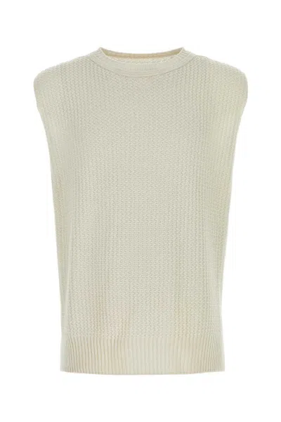 Issey Miyake Ribbed Crew-neck Cotton Vest In White
