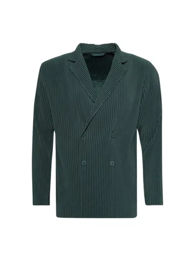 Issey Miyake Homme Plissé  Tailored Jacket Evergreen In Blue