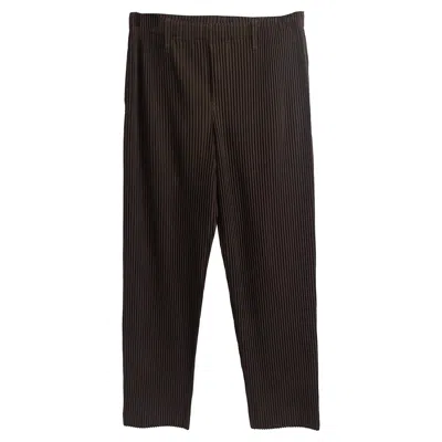 Issey Miyake Homme Plissé  Tailored Pleats 1 Trousers In Brown Polyester