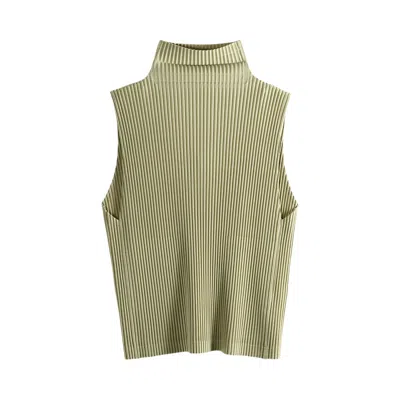 Pre-owned Issey Miyake Homme Plissé  Tailored Pleats 1 Vest 'rock Green Grey' | Men's Size 2