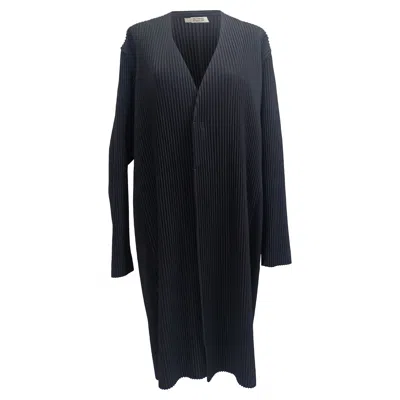 Issey Miyake Homme Plissé  Tailored Pleats Coat In Black Polyester