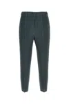 Issey Miyake Homme Plisse'  Teal Green Polyester Pant In Green