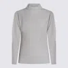 Issey Miyake Long Sleeve Ribbed High Neck T-shirt In Gray