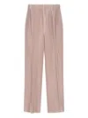 Issey Miyake High-waisted Pleated Trousers With Straight Leg Silhouette In Pink