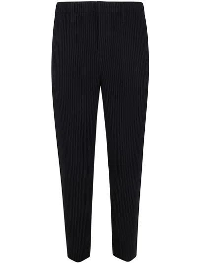 Issey Miyake Homme Plissé  Trousers Wool Like Light Clothing In Black