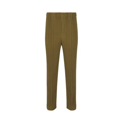 Pre-owned Issey Miyake Homme Plissé  Tuxedo Pleats Pants 'khaki' | Tan | Men's Size 2