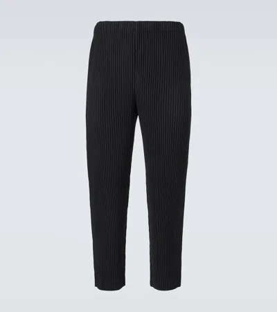 Issey Miyake Pleated Straight Trousers In Black