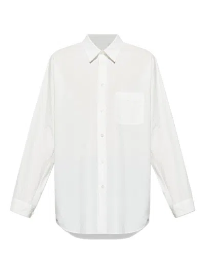 ISSEY MIYAKE HOMME PLISSÉ ISSEY MIYAKE WHITE COTTON SHIRT WITH FRONT BUTTON FASTENING