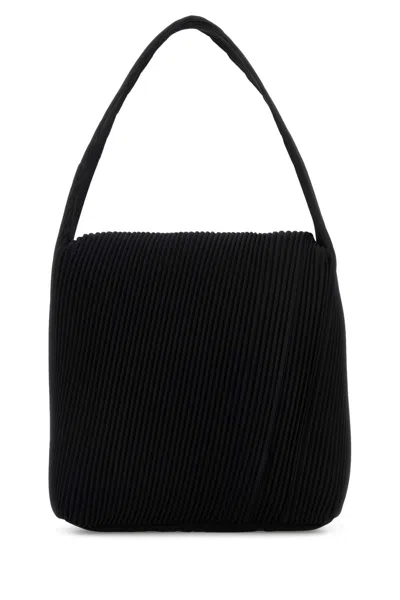 ISSEY MIYAKE HOMME PLISSE' ISSEY MIYAKE WOMEN BLACK FABRIC SHOULDER BAG