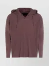 Issey Miyake Hooded Long Sleeve Sweatshirt Drawstring Detail In Brown