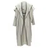 Issey Miyake Hooded Sleeve Layer Draped Overcoat In Grey