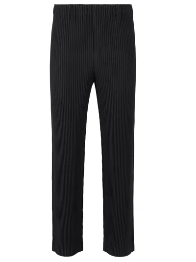 Issey Miyake Hoome Plisse Basic Trousers In Black