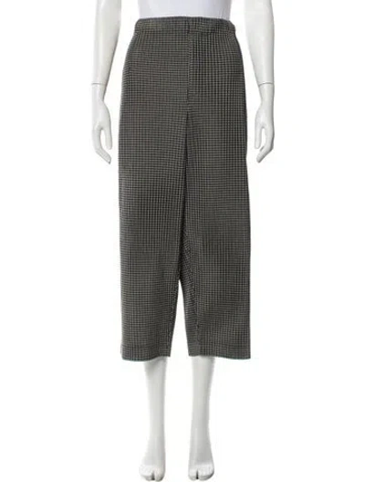 Pre-owned Issey Miyake Houndstooth Print Pants In White