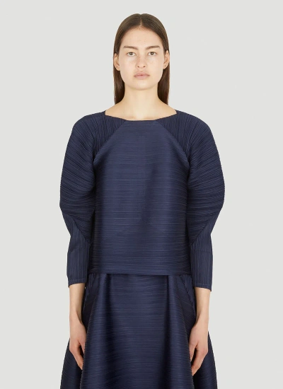 Issey Miyake Hug Structural Top In Blue