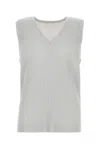 Issey Miyake Ice Polyester Tank Top In Gray