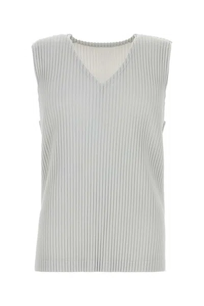 Issey Miyake Ice Polyester Tank Top In Gray