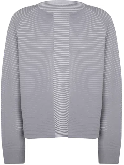 ISSEY MIYAKE CIRCLE KNIT CARDIGAN,IM48KO261 16 GRAY HUED