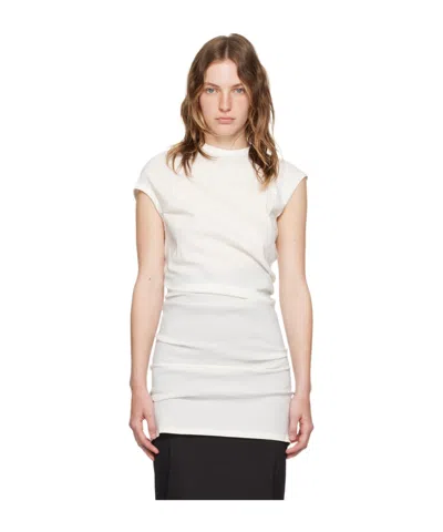 Issey Miyake Irregular Covered Sleeve Blouse In White