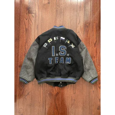 Pre-owned Issey Miyake Is Issey Sport Flag Bomber In Navy