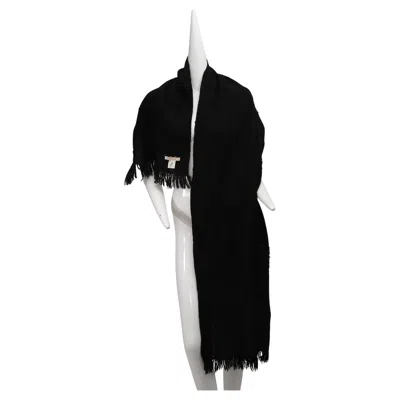 Pre-owned Issey Miyake Issey Sport, Oversize Black Wool Saori Weave Scarf