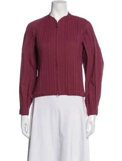 Pre-owned Issey Miyake Jacket In Burgundy