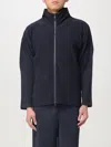 Issey Miyake Ns Navy High-neck Two-slip-pockets Slim-fit Knitted Jacket In Blau