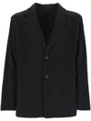 Issey Miyake Textured Pleated Lapel Jacket In Blue