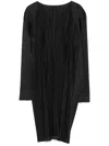 Issey Miyake Pleats Please Black Cardigan In Black