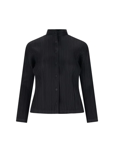 Issey Miyake January Pleated Shirt In Black