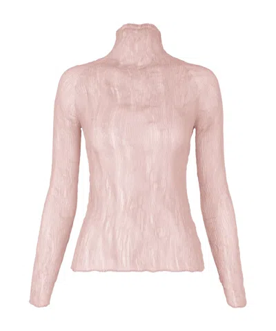 Issey Miyake January Twist Chiffon Shirt In Pink