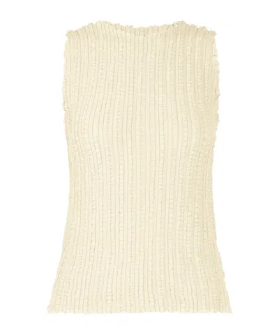 Issey Miyake Jellyfish Pleats Tank Top In White
