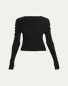 Issey Miyake Jellyfish Pleats Long-sleeve Top In Black