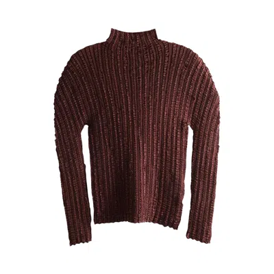 Pre-owned Issey Miyake Jellyfish Pleats Shirt 'dark Brown' | Women's Size 2