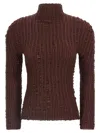 Issey Miyake Jellyfish Pleats Sweater In Brown