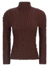 Issey Miyake Jellyfish Pleats Sweater In Brown