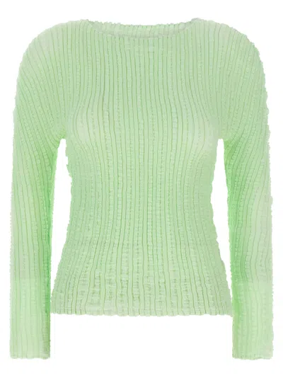 Issey Miyake Jellyfish Pleats Sweater In Green