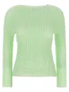Issey Miyake Jellyfish Pleats Sweater In Green