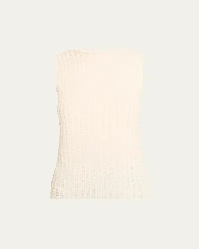 Issey Miyake Jellyfish Pleats Tank Top In White