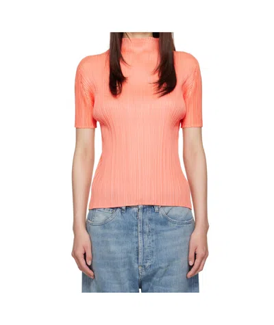 Issey Miyake Jersey Top In Pink